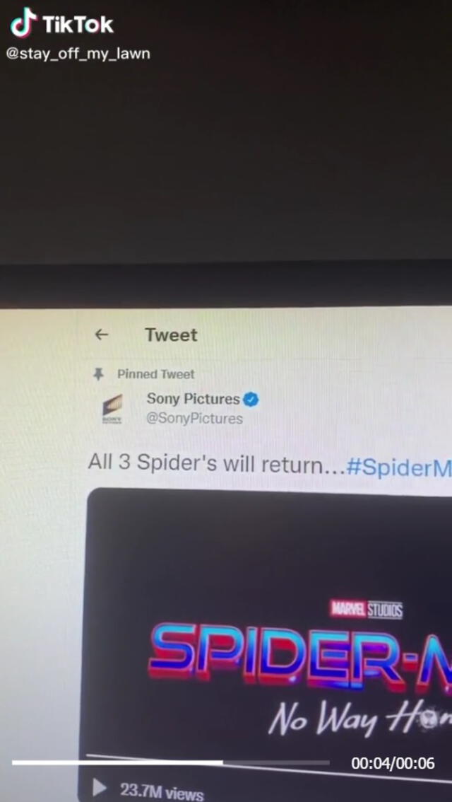 Sony habría confirmado Spider-Verse en presunto error. Foto: captura de TikTok