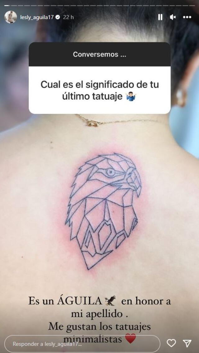  El significado del reciente tatuaje de Lesly Águila. Foto: captura/Instagram    