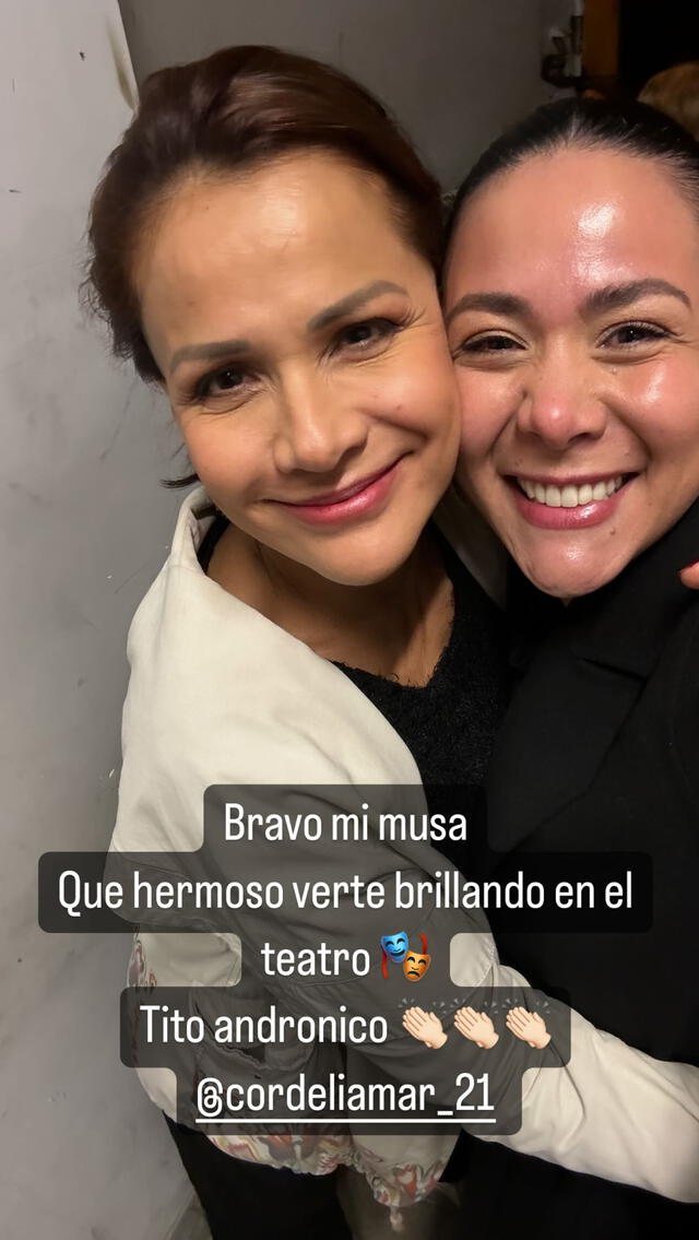 Magdyel Ugaz feliz por Mónica Sánchez. Foto: Captura Instagram   