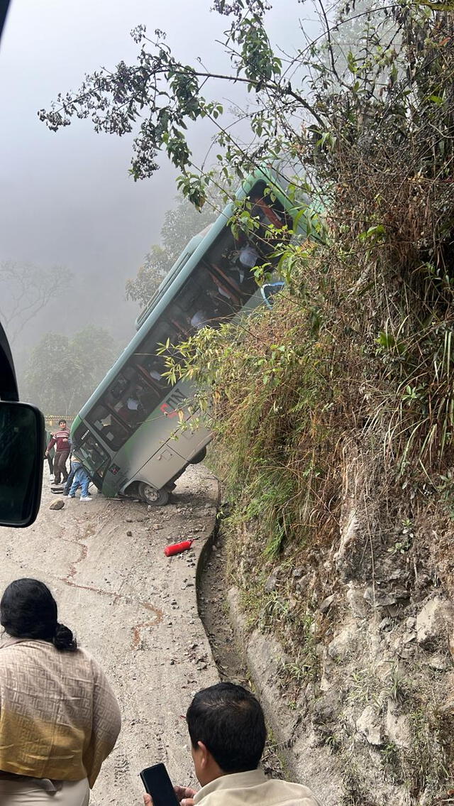  Accidente en la carretera Hiram Bingham en Machu Picchu, Cusco. Foto: difusión.   