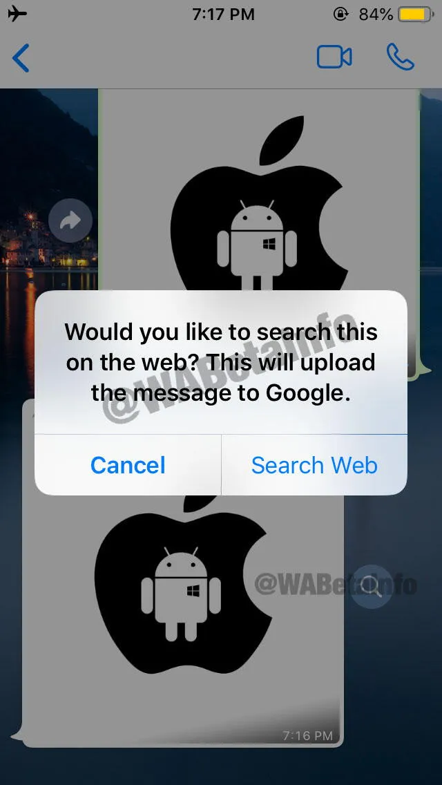 WhatsApp sigue trabajando en la opción de búsqueda de imagen en la web