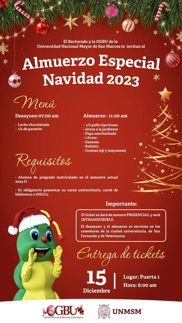 Solo dos veces al año, la UNMSM organiza un menú especial. Foto: UNMSM/Facebook    