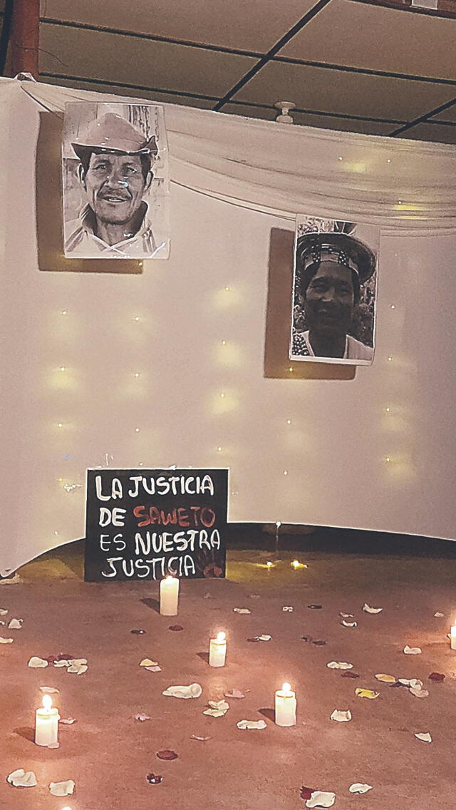  vigilia. El día anterior a la lectura de sentencia velaron las fotos de las víctimas. Foto: Rosa Quincho - Urpi   
