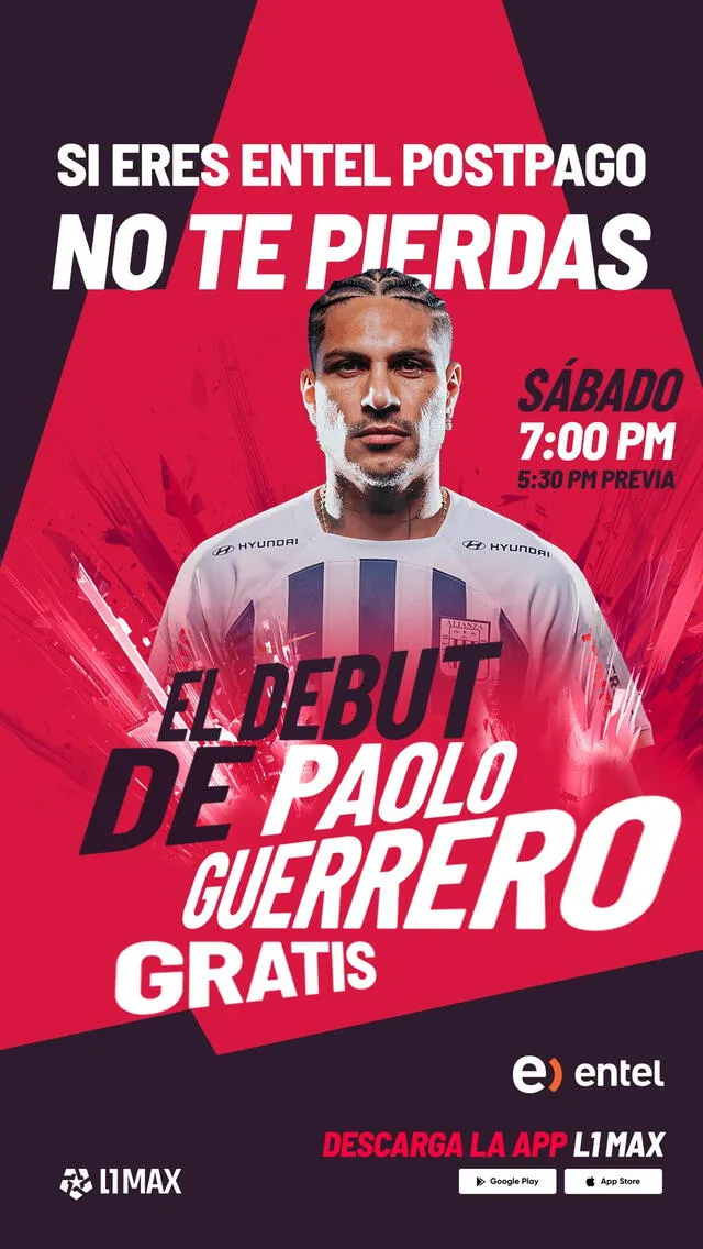 Publicación de Entel sobre Paolo Guerrero. Foto: Entel   