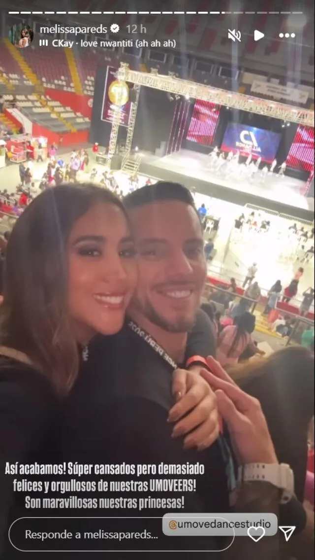 Melissa Paredes y Anthony Aranda celebraron el triunfo de su escuela. Foto: instagram Melissa Paredes y Anthony Aranda celebraron el triunfo de su escuela. Foto: instagram