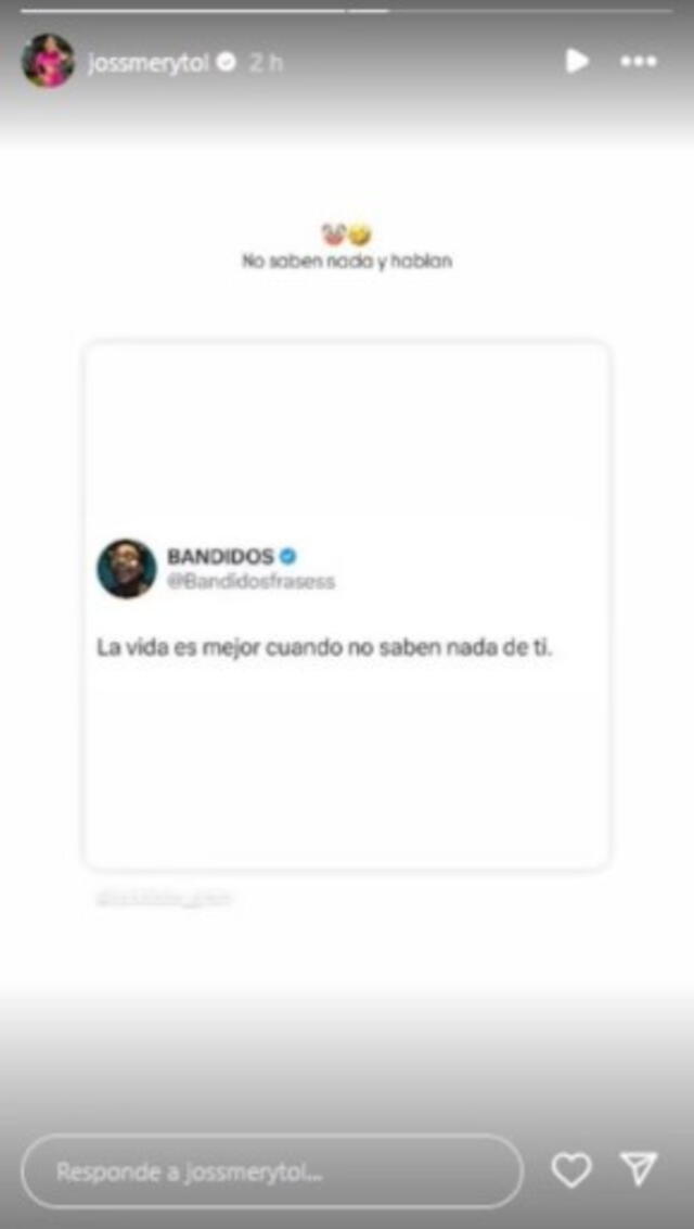 Mensaje de Jossmery Toledo.   
