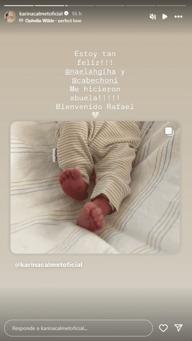 Karina Calmet se convierte en abuela. Foto: Instagram Karina Calmet se convierte en abuela. Foto: Instagram
