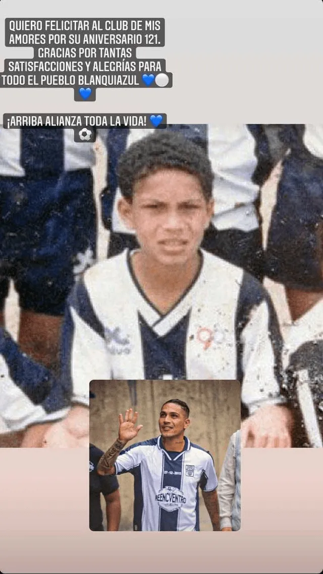 El saludo de Paolo Guerrero por los 121 años de Alianza Lima. Foto: captura Instagram
