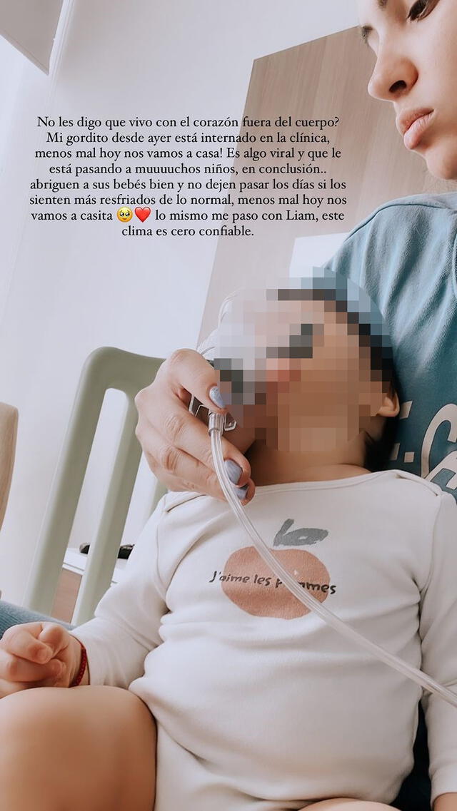 15.6.2022 | Natalie Vértiz informó que su bebé fue internado a causa de un virus. Foto: captura Instagram