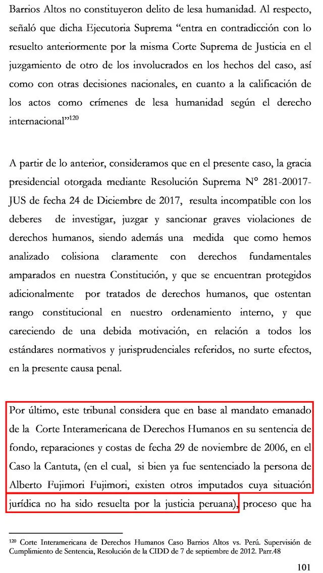 Fallo de la Sala Penal, Alberto Fujimori