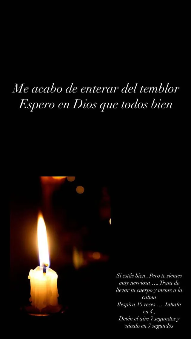 Publicación sobre el terremoto. Foto: captura/Instagram