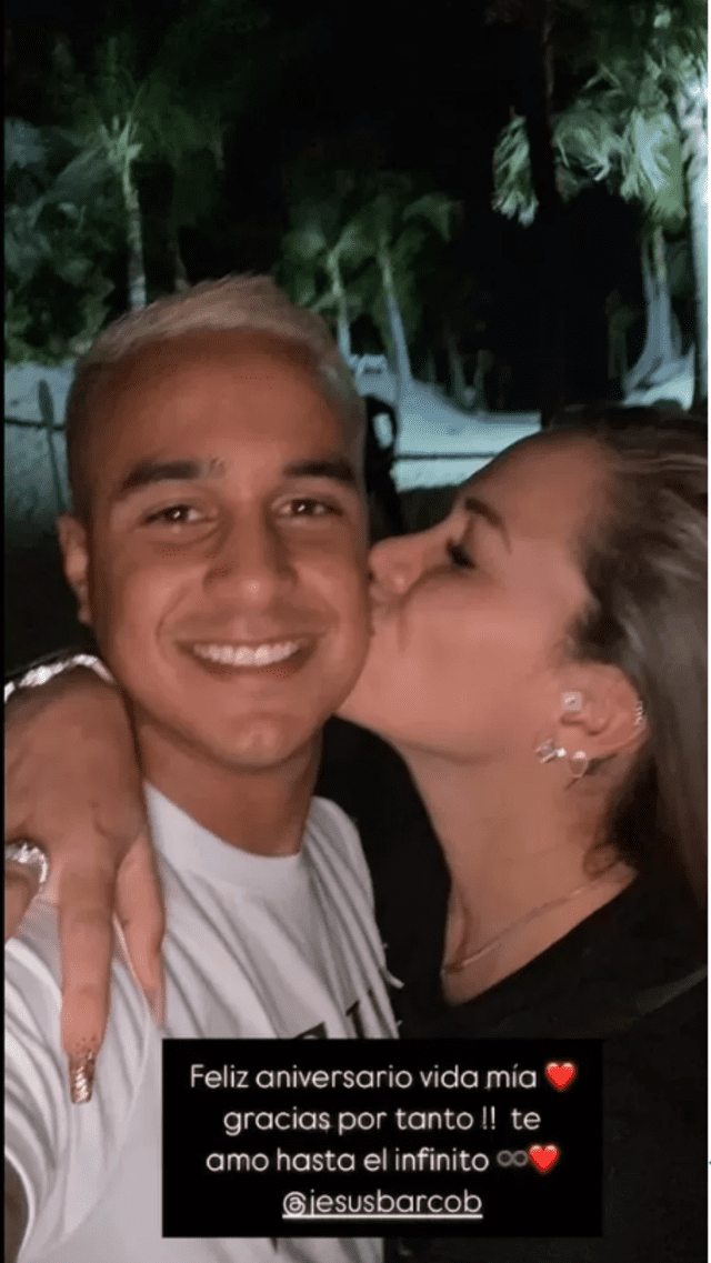 Melissa Klug festeja con Jesús Barco. Foto: Instagram   