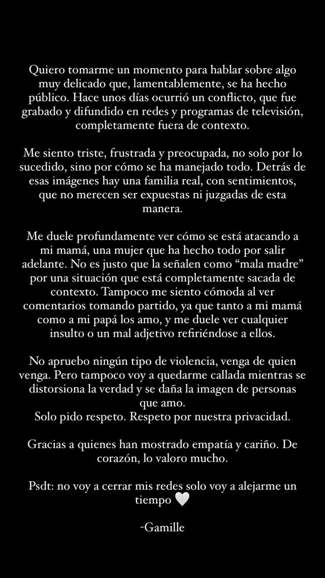 Gamille Odé se pronunció sobre los ataques que recibe Mariella Zanetti tras minimizar maltratado de su esposo. Foto: Instagram.    