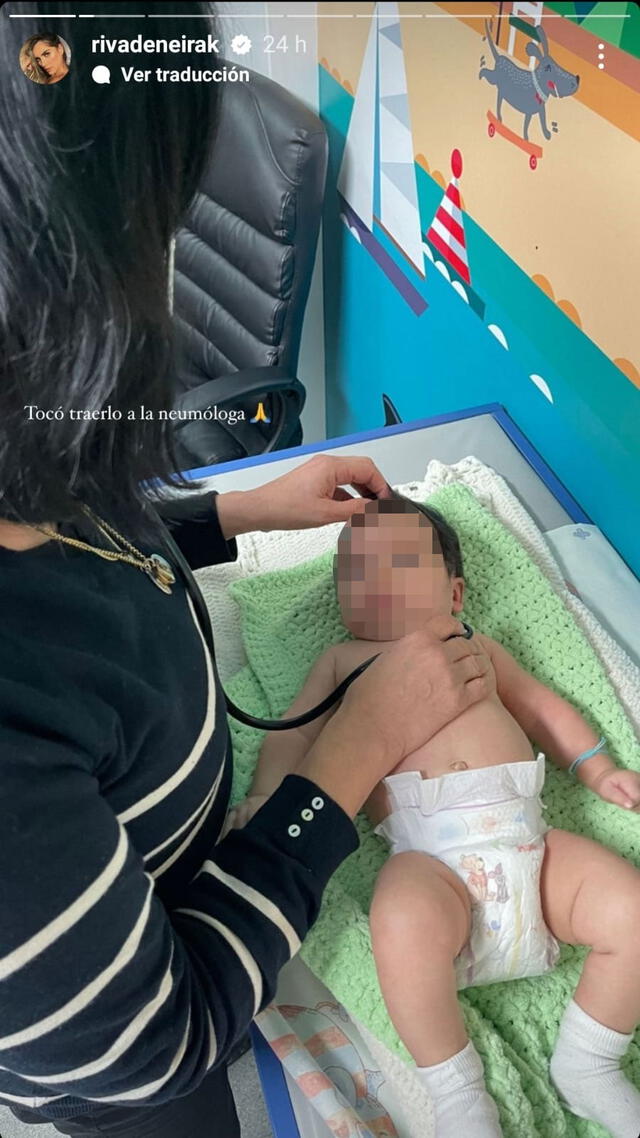 Korina Rivadeneira confirmó que su bebé fue atendido por un neumólogo. Foto: Korina Rivadeneira/Instagram