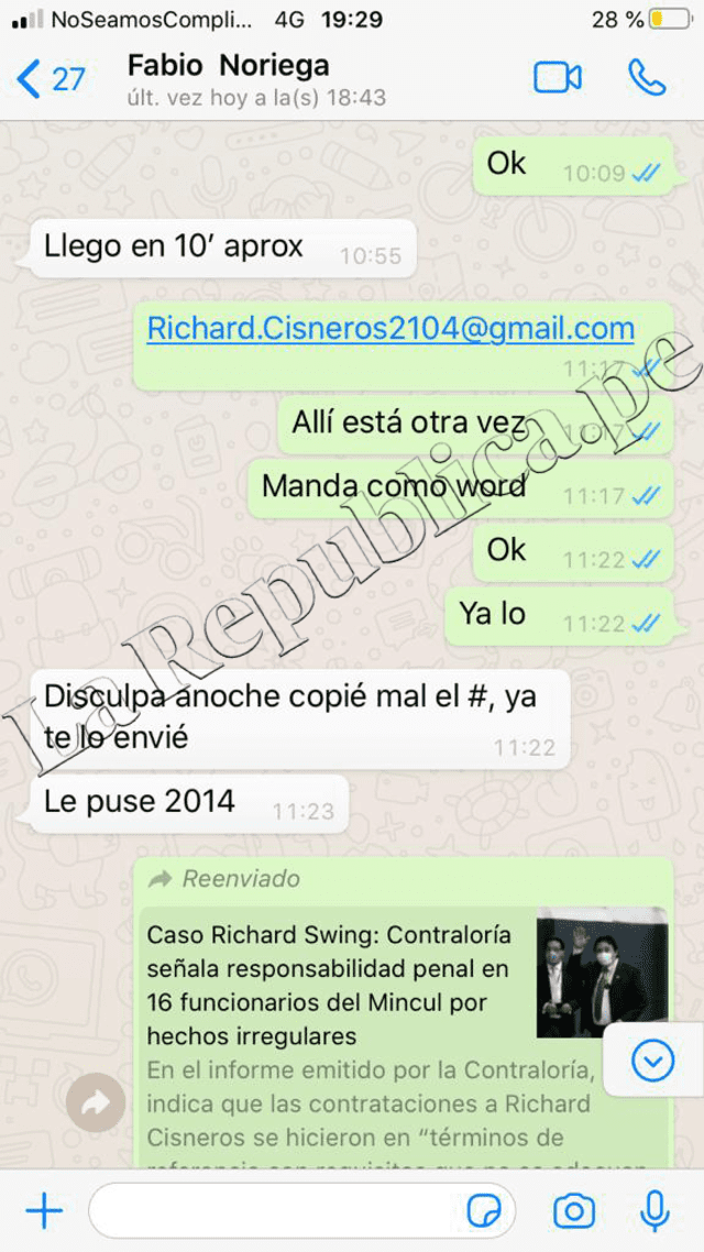 Chats entre Richard Swing y Fabio Noriega