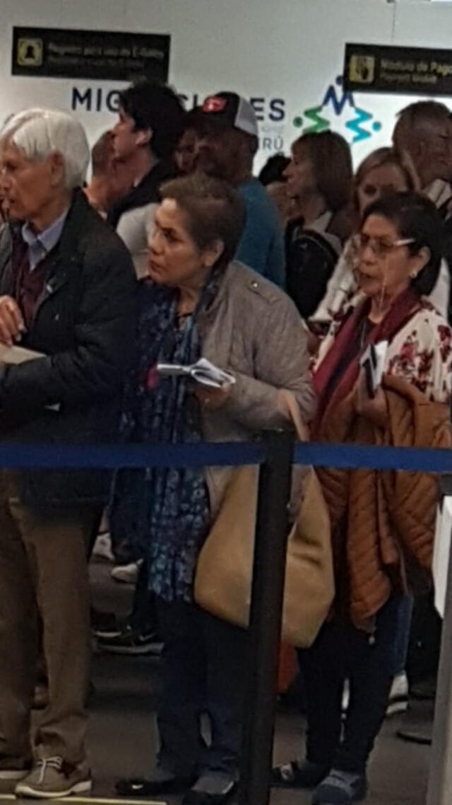 Luz Salgado en el local de Migraciones del aeropuerto Jorge Chávez. Foto: Migraciones