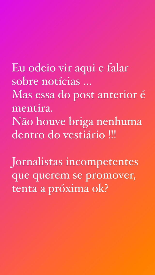 Mensaje del brasileño. Foto: Instagram