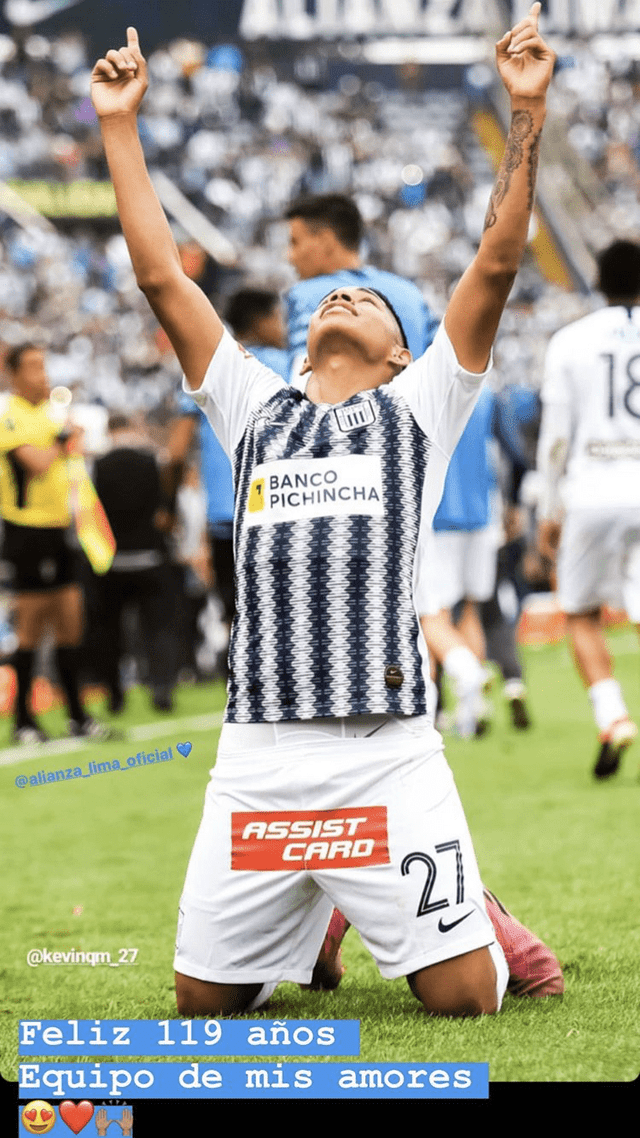 Saludo de Kevin Quevedo a Alianza Lima. Foto: Instagram
