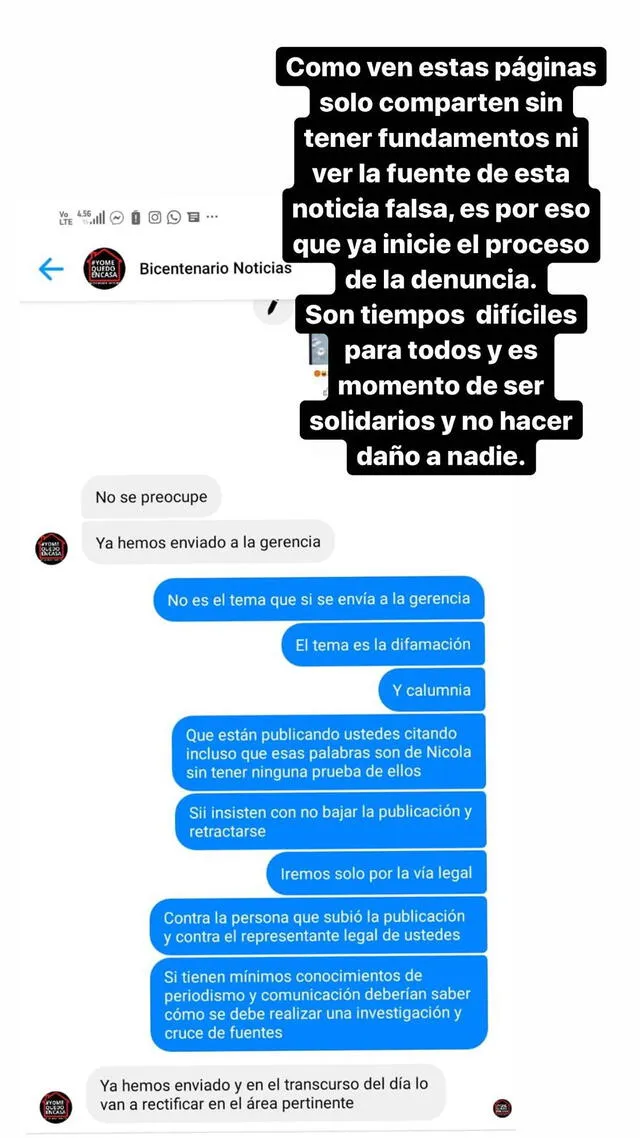 Nicola Porcella aseguró que jamás podría hacer ofensas contra la madre de nadie.