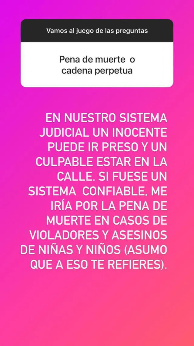 Andrea Llosa exhibe los defectos de nuestro sistema judicial. Foto: Instagram