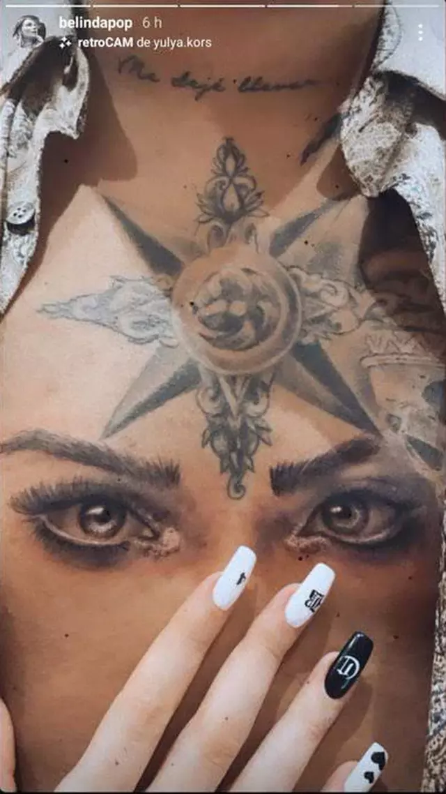Christian Nodal fue duramente criticado en redes sociales luego de tatuarse el rostro de Belinda en el pecho. Foto: Belinda/Instagram