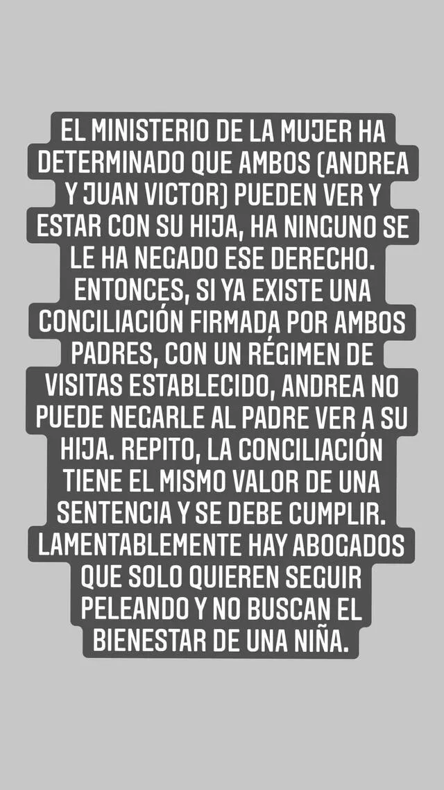 Andrea Llosa sobre caso de Andrea San Martín y Juan Víctor: “Las conciliaciones deben cumplirse”