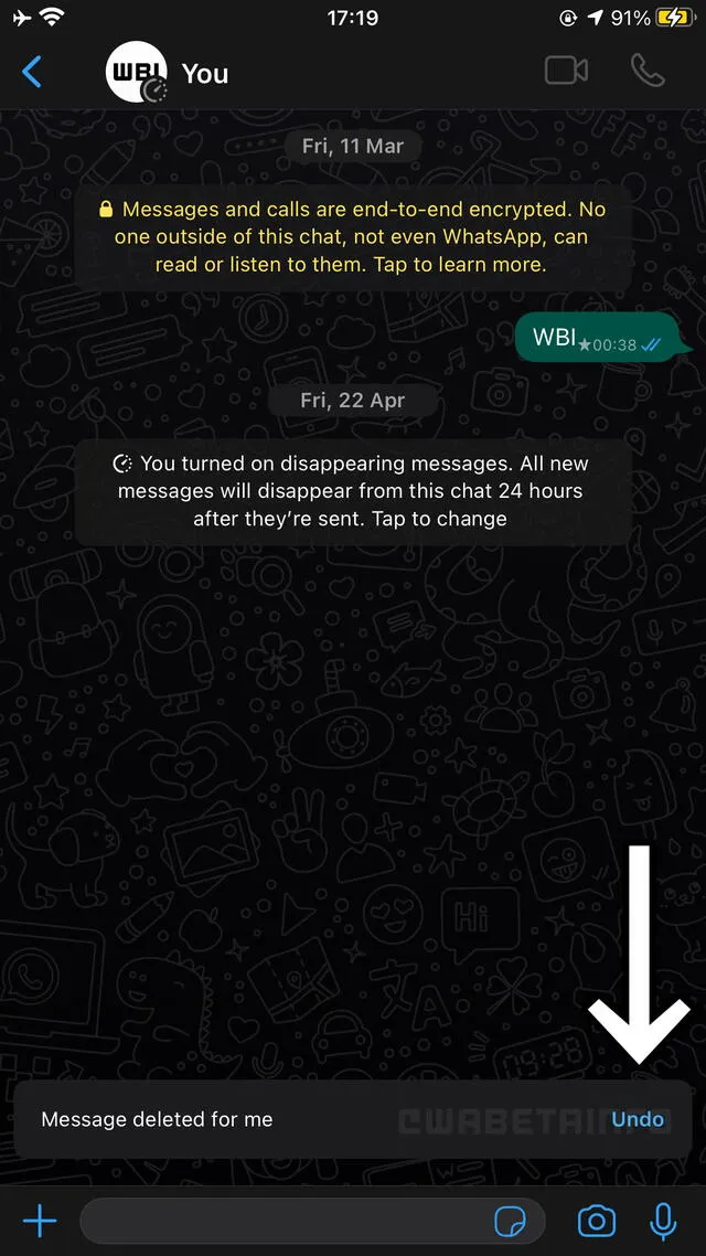 Recuperar mensaje eliminado de WhatsApp