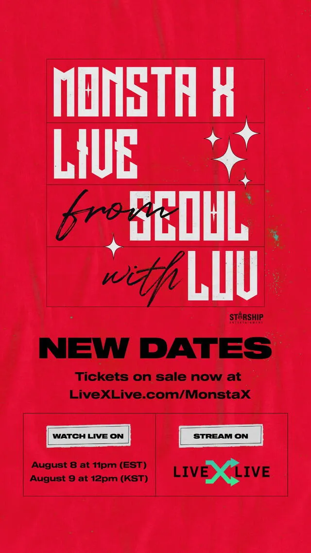 Monsta X nuevas fechas para concierto online. Foto: Starship.