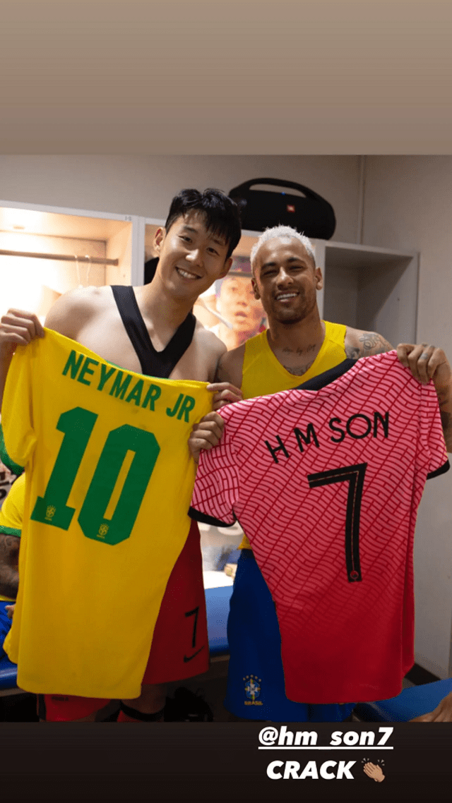 Son Heung Min Neymar Jr Corea del Sur Brasil partido amistoso