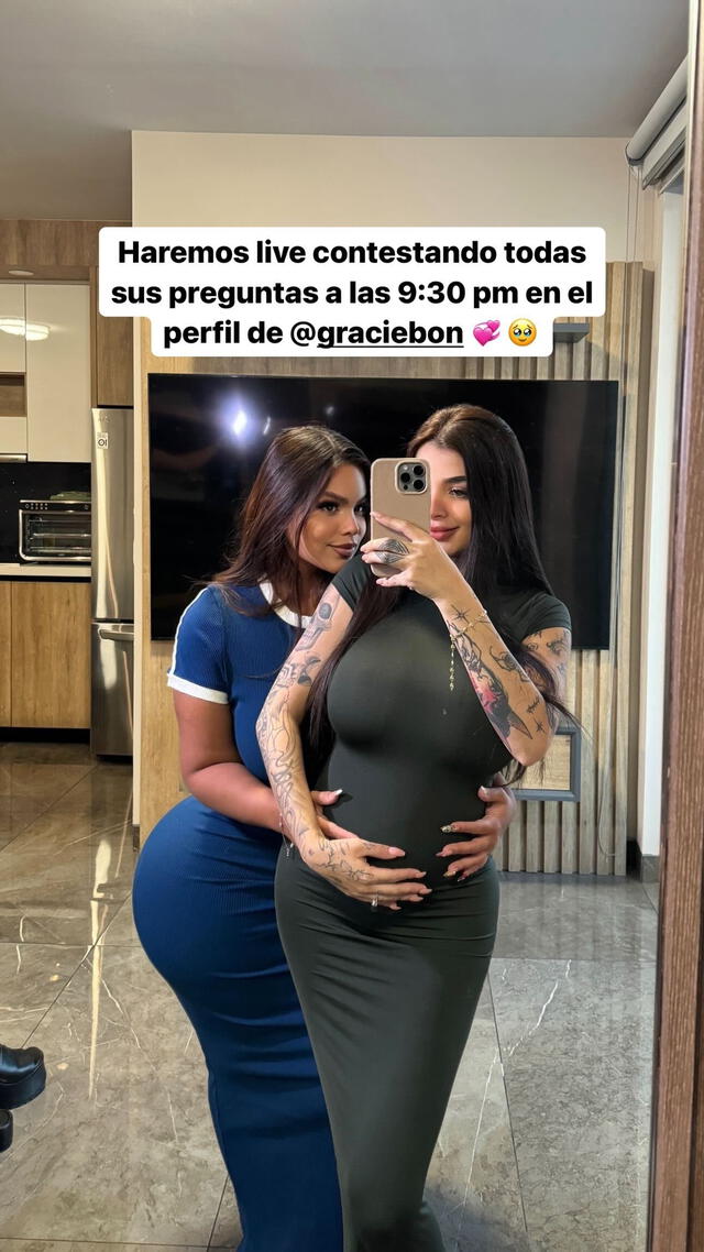  Karely Ruiz y Gracie Bon anuncian en vivo por redes sociales. Foto: Instagram   