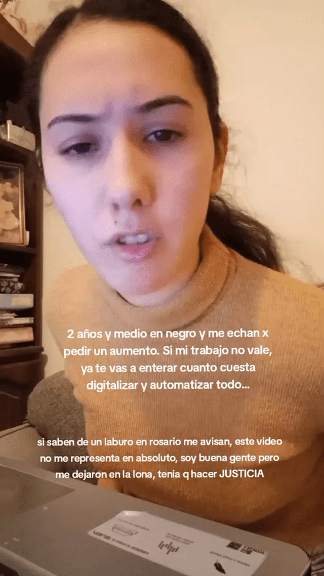  Florencia brindó su descargo en un video que se viralizó en Tik Tok, en donde explicó sus motivos alegando a un acto de "justicia". Foto: TikTok/@flortgallo1.    