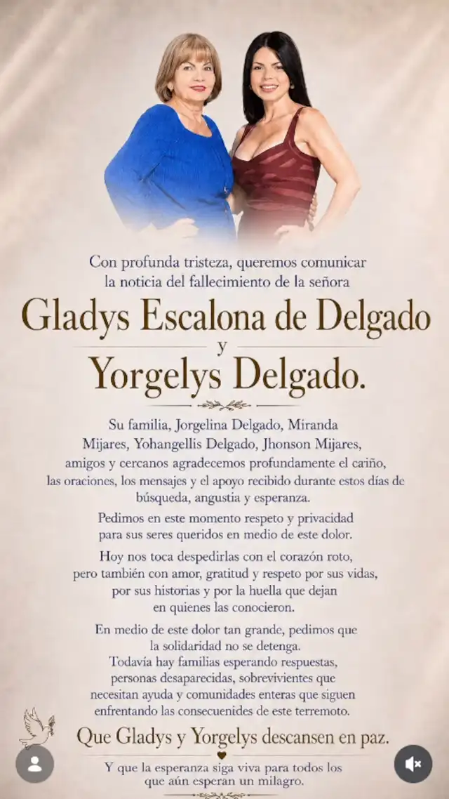 Familia de Yorgelis Delgado confirmó su muerte Familia de Yorgelis Delgado confirmó su muerte