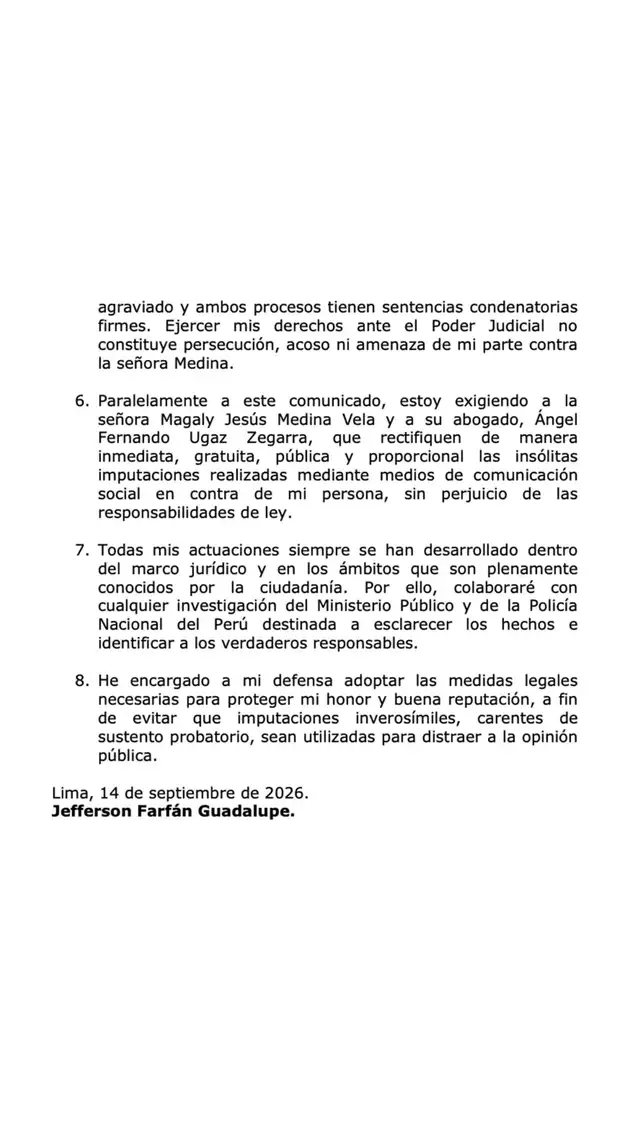 Carta notarial de Jefferson Farfán contra Magaly 2
