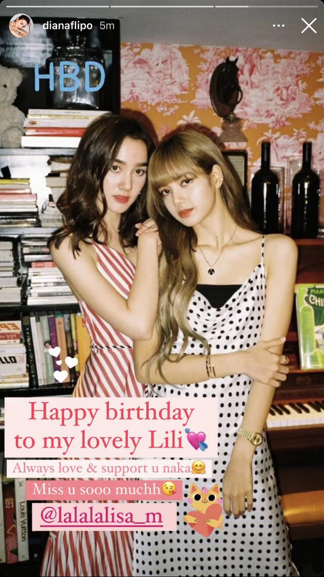 Mensaje de Dianaflipo por el cumpleaños de Lisa de BLACKPINK. Foto: captura Instagram Mensaje de Dianaflipo por el cumpleaños de Lisa de BLACKPINK. Foto: captura Instagram