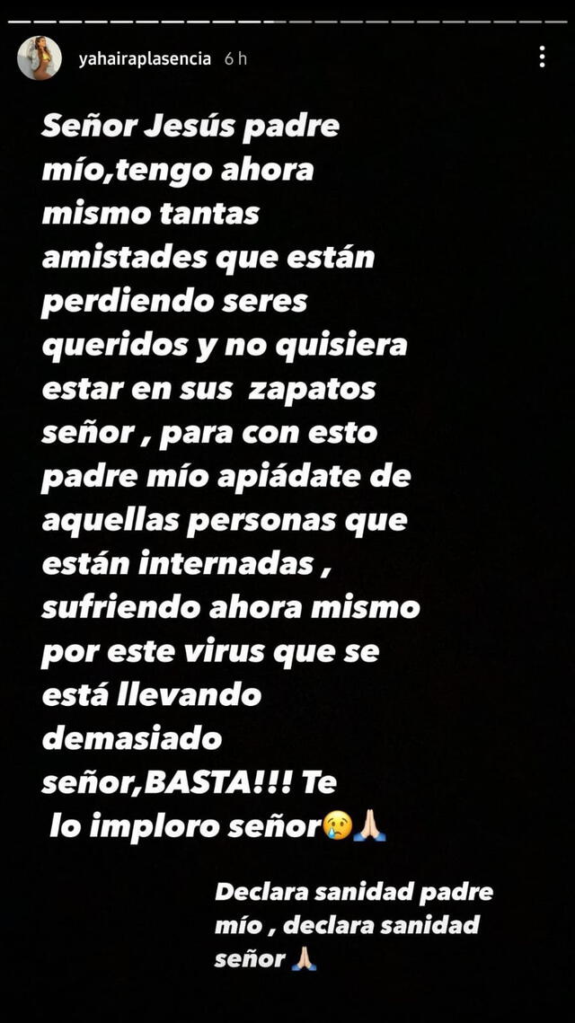 Storie de Yahaira Plasencia. Foto: captura/Instagram