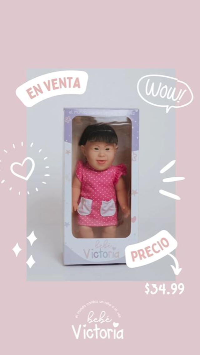 La muñeca tiene un costo de $34,99 y por el momento solo de vende en Ecuador. Foto: @bebevictoria.ec/Instagram