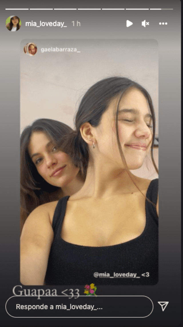 Mía Loveday se luce con Gaela Barraza. Foto: captura Instagram   