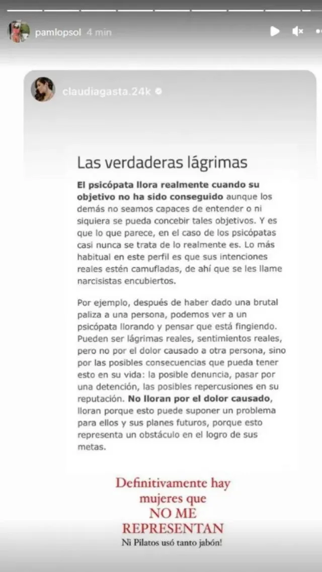 Pamela López arremetió contra Pamela Franco tras sus palabras en 'Mande quien mande'. Foto: Pamela López/Instagram 