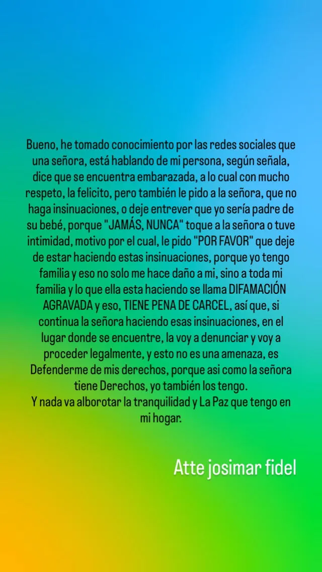Josimar rompe su silencio y niega ser el padre de la hija de su supuesta 'prima'. Foto: Instagram/josimarfideloficial<br><br> Josimar rompe su silencio y niega ser el padre de la hija de su supuesta 'prima'. Foto: Instagram/josimarfideloficial<br><br>