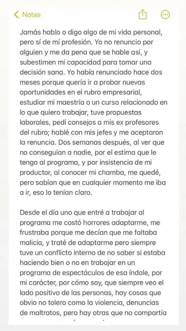 Comunicado de Priscila Mateo.   