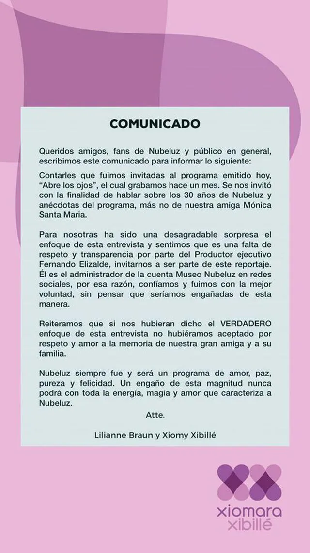Conductoras de Nubeluz molestas con programa de Latina