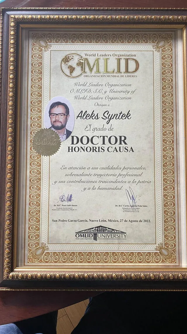 Aleks Syntek, doctorado