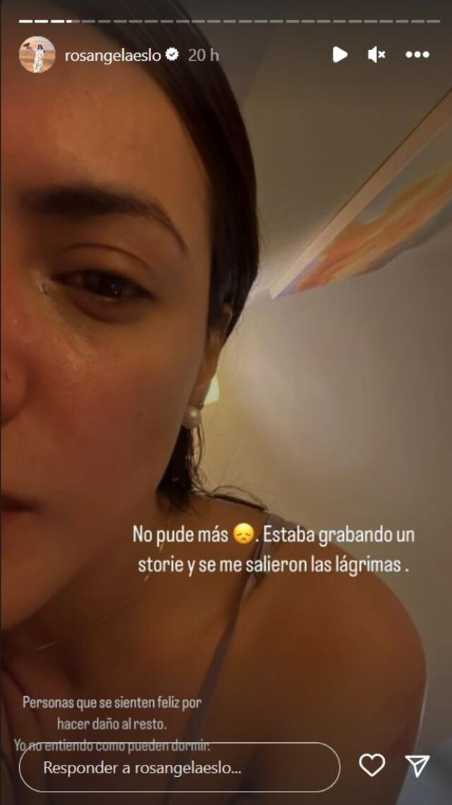  Rosángela Espinoza se muestra afectada por las críticas de los usuarios. Foto: captura de Instagram 