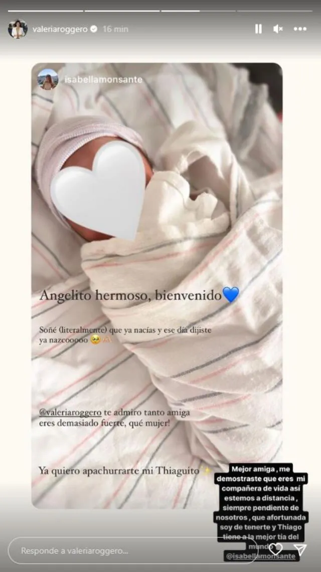  Nació el primer hijo de Valeria Roggero. Foto: captura/Instagram    