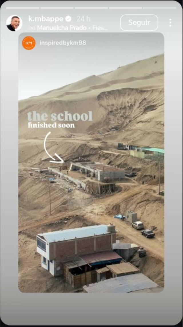 Kylian Mbappé compartió imágenes de los proyectos que viene realizando su fundación en Perú. Foto: Instagram Kylian Mbappé compartió imágenes de los proyectos que viene realizando su fundación en Perú. Foto: Instagram
