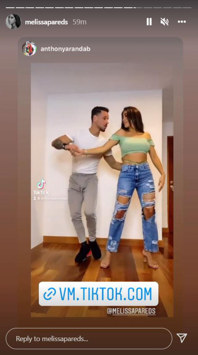 Melissa Paredes comparte video con Anthony Aranda en redes sociales. Foto: captura de Instagram