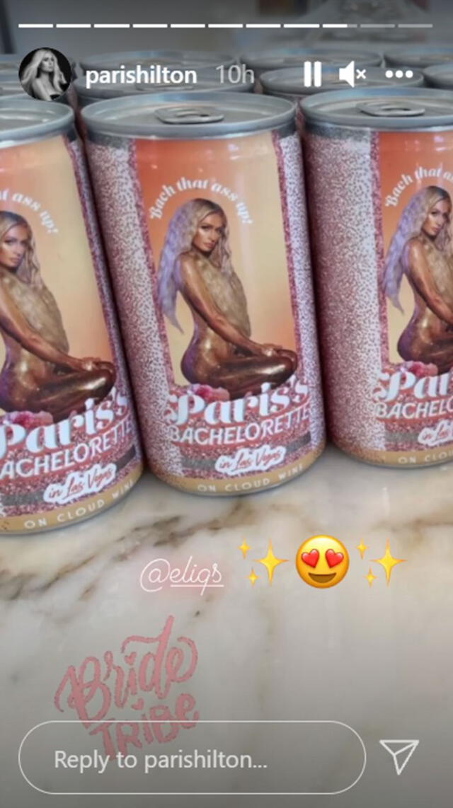 Paris les dio a sus invitados una lata de Rosé con su imagen. Foto: Instagram/Paris Hilton