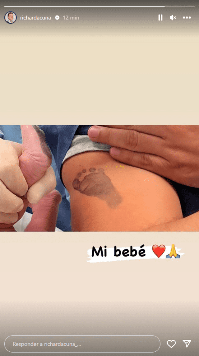 Richard Acuña compartió foto de su bebé. Foto: Instagram/Richard Acuña   
