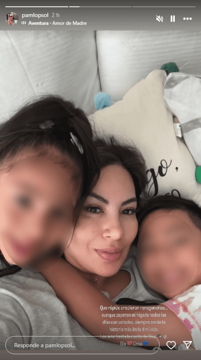  Pamela López junto a sus hijos. Foto: Pamela López Instagram   