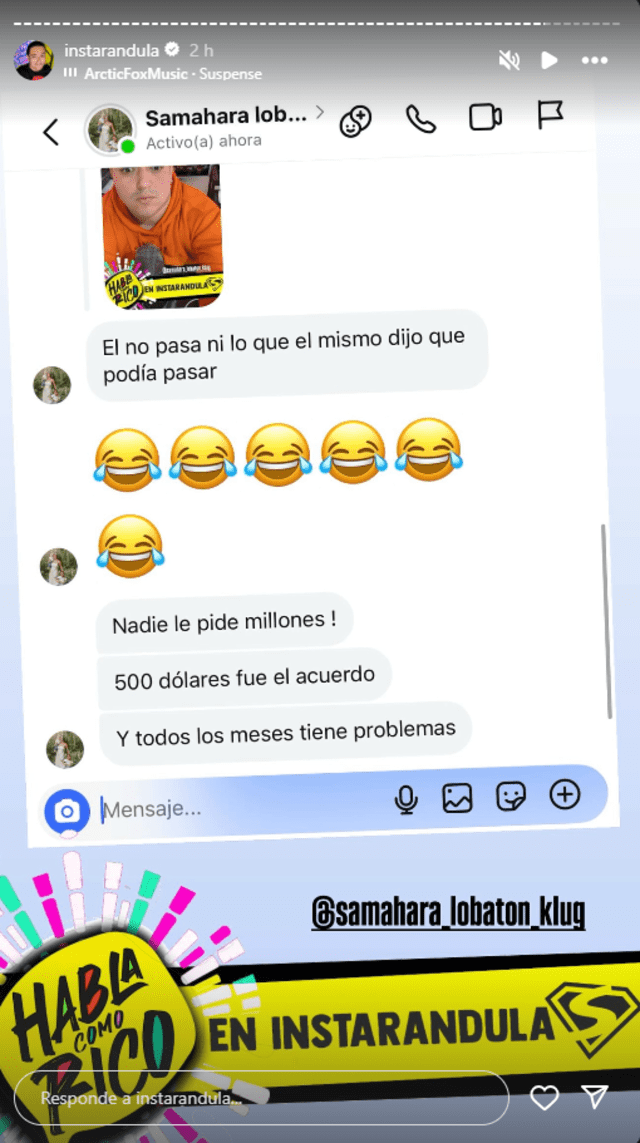 Mensajes de Samahara. Foto: Instarándula   